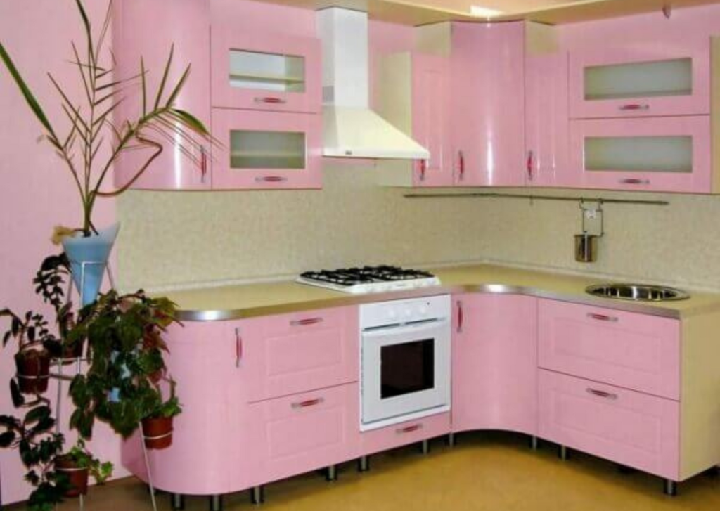 розовые кухни