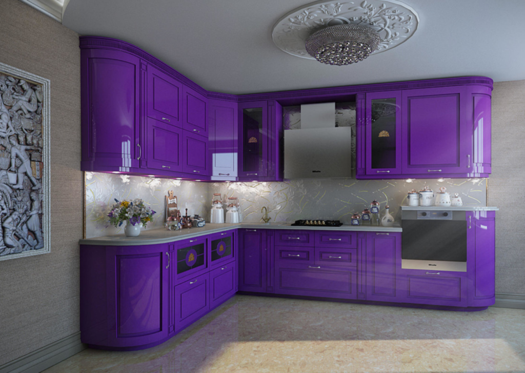 фиолетовые кухни